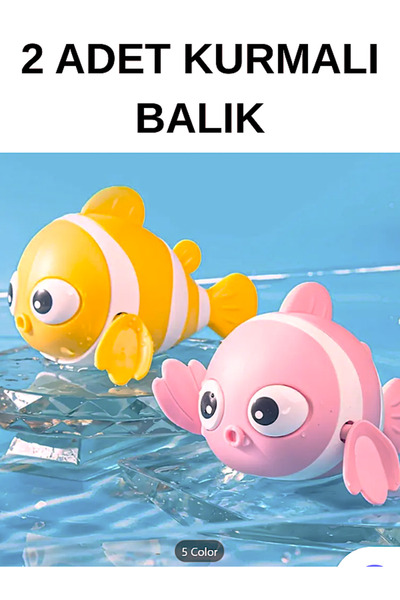 Cocoloco Home Kurmalı Balık Bebek Banyo Su Oyuncağı 2 Adet