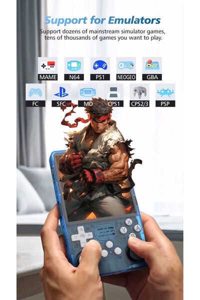 VEVOR Consolă retro portabilă R36S, 64GB, 15000 jocuri, ArkOS 2.0, N64 PSP PS1 PlayStation, albastră