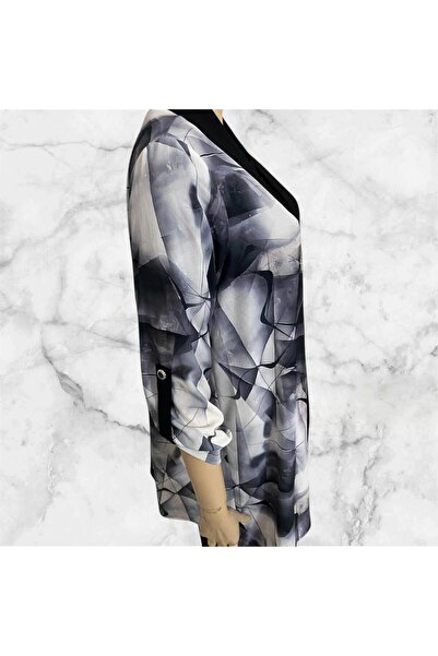 Butik Wide Fit Mother Chiffon Double Suit Jacket Short Sleeve