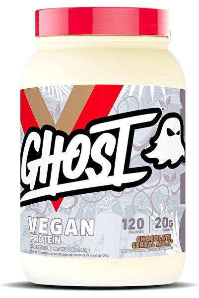Ghost Vegan Protein Powder, Chocolate Cereal Milk - 2lb, 20g of Protein