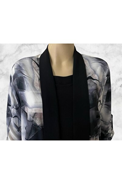 Butik Wide Fit Mother Chiffon Double Suit Jacket Short Sleeve