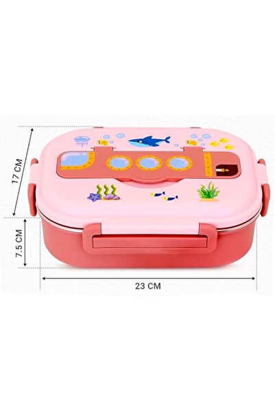 OEM 4-piece children's casserole set, 1000ml bento, soup bowl, cutlery, thermo bag, pink