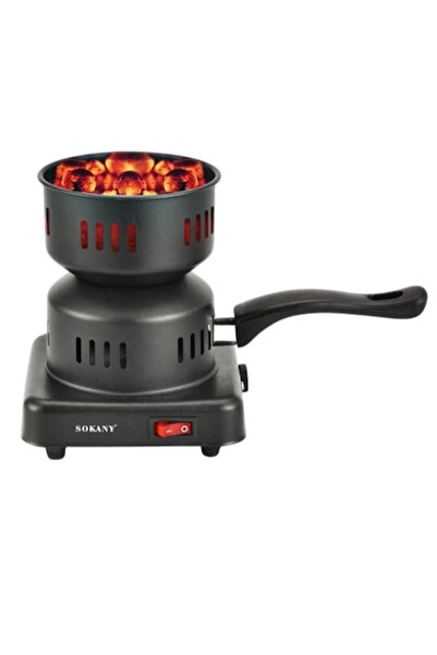 SOKANY Aprinzator carbuni electric 1000W, tip ibric, cu termostat, 8 carbuni, negru