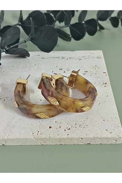 mos&more Brown Bone Ring Stylish Earrings