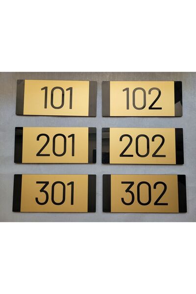 Yönline 6 bucăți Avangarde Gold Series Numere de uși de hotel cu bandă practică autoadezivă