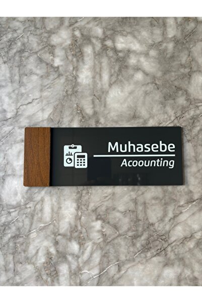 Yönline Muhasebe Ofis Kapı Isimliği Yönlendirme Tabelası Kendinden Yapışkanlı...
