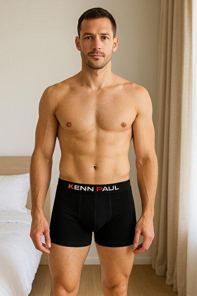 KENN PAUL Boxer negru premium pentru bărbați |   Țesătură moale |   Boxer modern