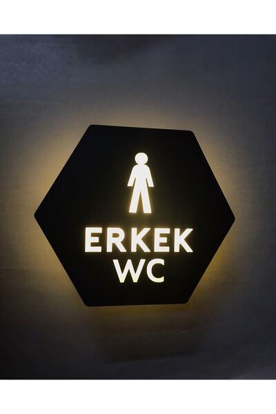 Yönline Honeycomb Series Illuminated Men's Wc Direction Sign
