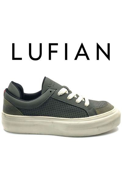 Lufian 111230259 Allan Sneaker Men's Leather Shoes Khaki