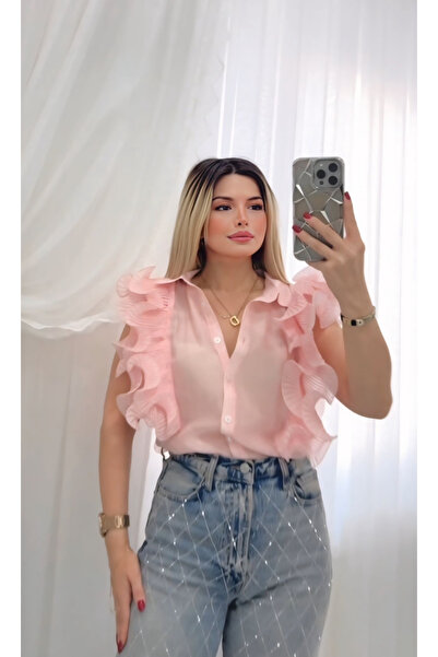 DENİZ Kolsuz Omuz Detaylı Gömlek