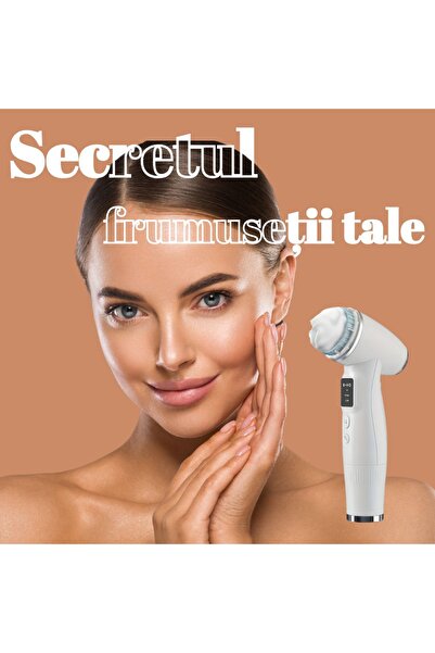 OEM Electric facial cleansing brush with sonic vibrations, USB-C charging, 600mAh battery, white