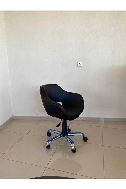 vizyox AYARLANABİLİR OFİS KUAFÖR ÇOÇUK SANDALYESİ KROM AYAKLI