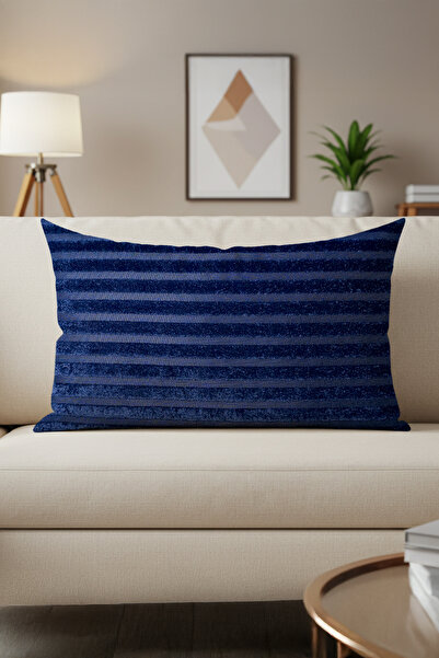 Sezyon غطاء وسادة منقوش من إيليا مقاس 40×60 باللون الأزرق الداكن