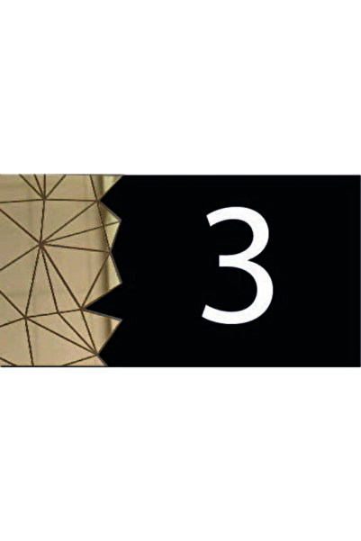 Yönline Decorative Mirrored Modern Door Number - Gold 3