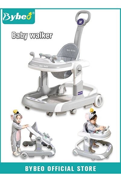 BYBEO مشاية أطفال 3 في 1 مع مقبض دفع للوالدين، ارتفاع قابل للتعديل، وسادة مقع...