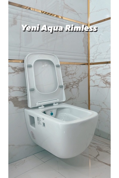 Turkuaz Cerastyle Aqua Kanalsız Asma Klozet + Yavaş Kapanır Kapak