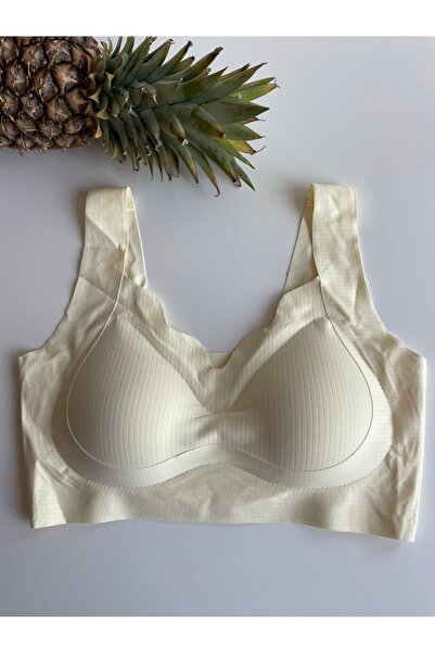 Kırmızı Seamless Underwire Laser Cut Out Removable Pad Ghost Half Tank Top Ve...