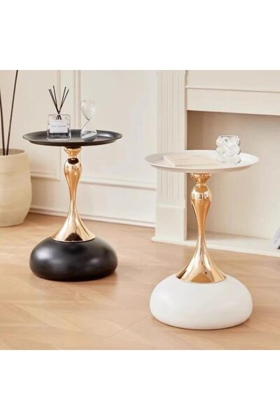 Türkiye Tables Nordic Accent End Sofa Metal and Gold Oak Round Modern Side Set Living Room Furniture Luxury