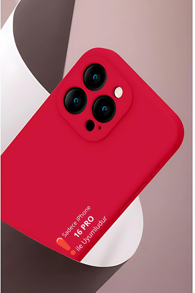 Evax (ASTARLI) iPhone 16 Pro Uyumlu Astarlı Dışı Silikon İçi Kadife Esnek Yum...