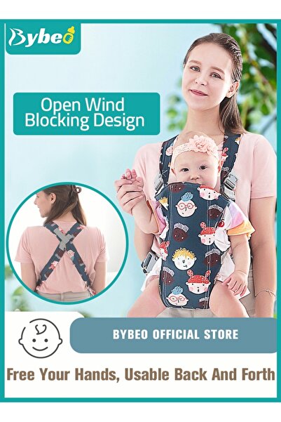 BYBEO حاملة أطفال قابلة للتعديل، حاملات مريحة للظهر/الأمامي للمواليد الجدد من...
