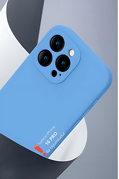 Evax (ASTARLI) iPhone 16 Pro Uyumlu Astarlı Dışı Silikon İçi Kadife Esnek Yum...