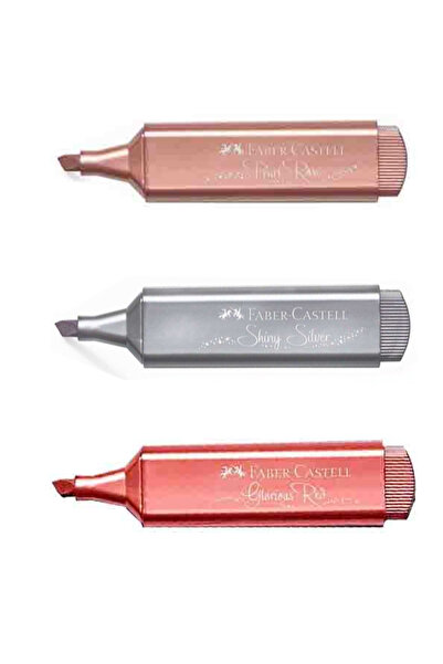Faber Castell Faber-Castell Fosforlu Kalem 46 Metalik Renkler 3'lü