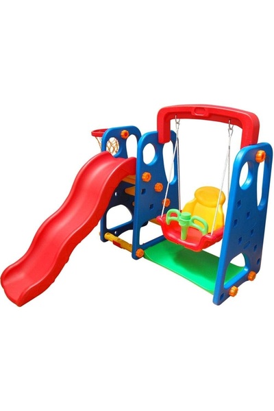 rexa Multi-Activity Kids Slide with Swing and Basketball Hoop