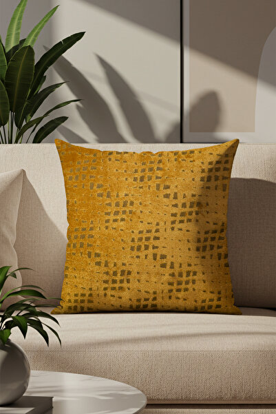 Sezyon Riva Desenli 45×45 Hardal Kırlent Kılıfı