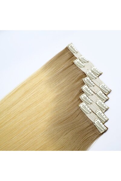 Saç Peruk Dünyası ÇIT ÇIT 6 PARÇA GERÇEK SAÇ OMBRELİ KÜLLÜ PLATİN 150gr. 70cm