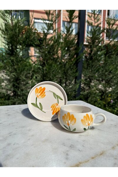 evlashop Flower Pattern Ceramic Plate Cup/Cup/Mug