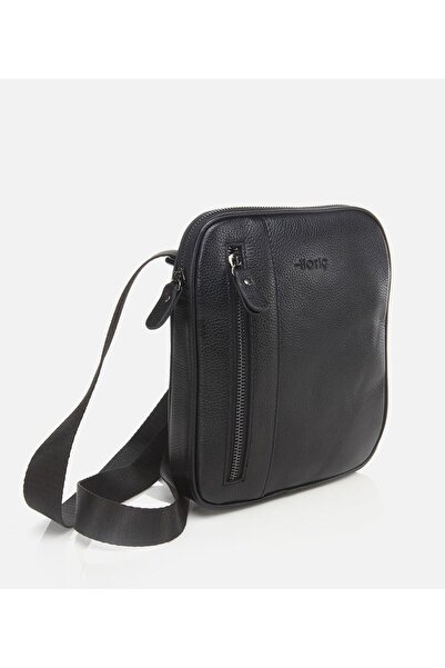 Hotiç Black Genuine Leather Men's Bag