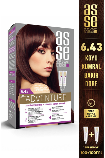 asse Adventure Set Saç Boyası No:6.43 Koyu Kumral Bakır Dore