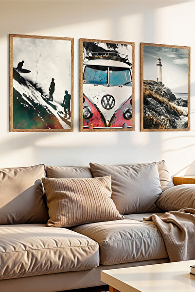 Zevahir Mobilya Dekorasyon Set de pictură MDF cu aspect de cadru din lemn cu ...