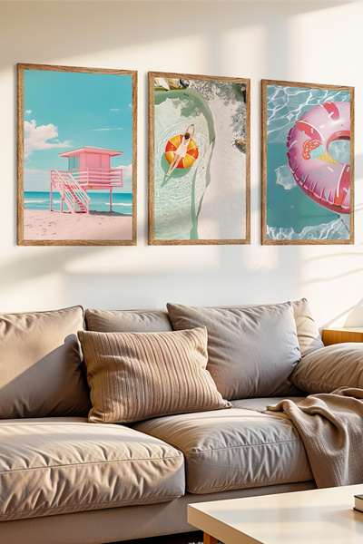 Zevahir Mobilya Dekorasyon Set de pictură MDF cu aspect de cadru din lemn cu ...