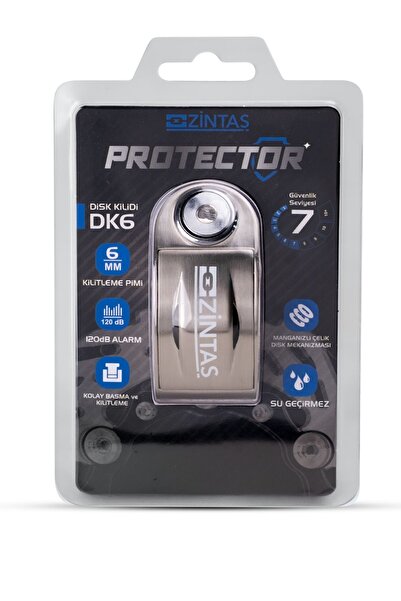 Zintaş Protector Disk Kilidi 6mm 120 dB Gri