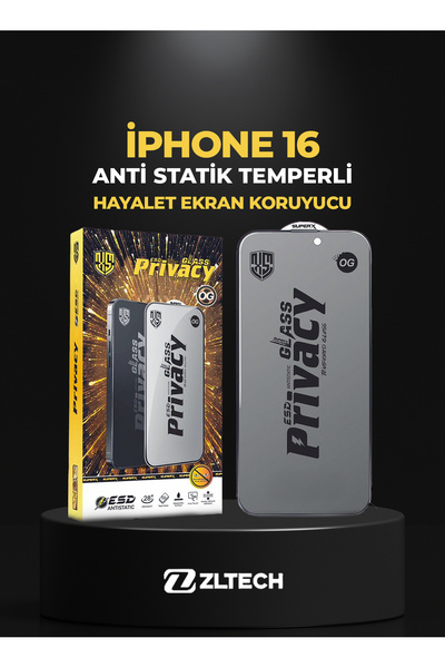 ZLTECH OG GLASS ESD Anti Statik Hayalet iPhone 16 Uyumlu Ekran Koruyucu