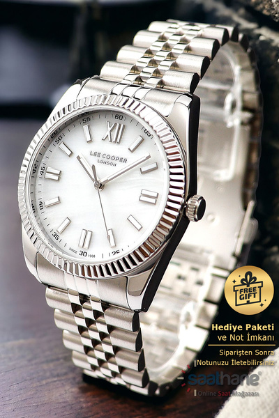 Lee Cooper Orijinal Kadran Beyaz Gümüş Renk Çelik Kadın Kol Saati