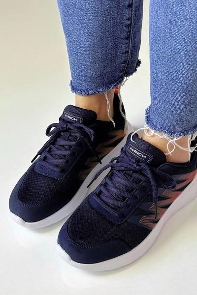 Zerenyus Άνετα καλοκαιρινά γυναικεία αθλητικά παπούτσια Navy Blue με κορδόνια - Rich003