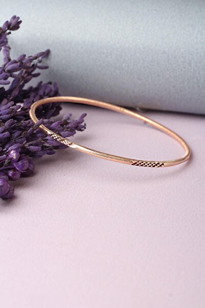 BY BARUN SİLVER Ajda Bilezik Kibrit Çöpü Halka 925 Ayar Gümüş Bilezik