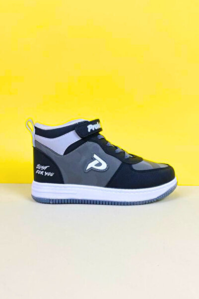 Zerenyus Boy's Black Smoked Basket Sneaker - Velcro and Throat