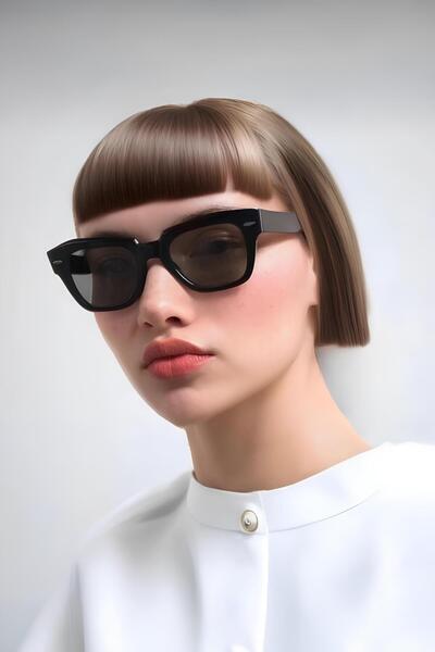 Chunky Frame Ogiani Black Unisex Geometric Sunglasses