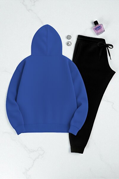 uyguntarz Unisex Be Happy Printed Oversize Sweatshirt Set