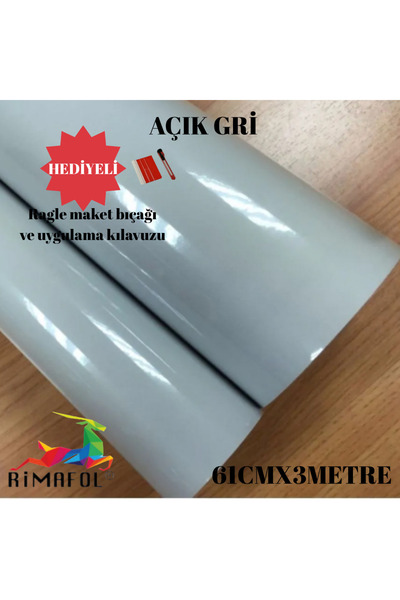 RİMAFOL Açık Gri Dolap Kaplama Folyosu Kendinden Yapışkanlı 61CMX3METRE