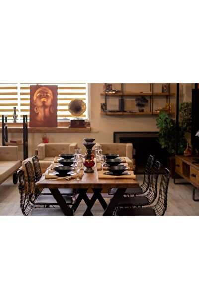 NT Concept Ntconcept Vinne Masif Ağaç Yemek Masası 85 cm 170 cm