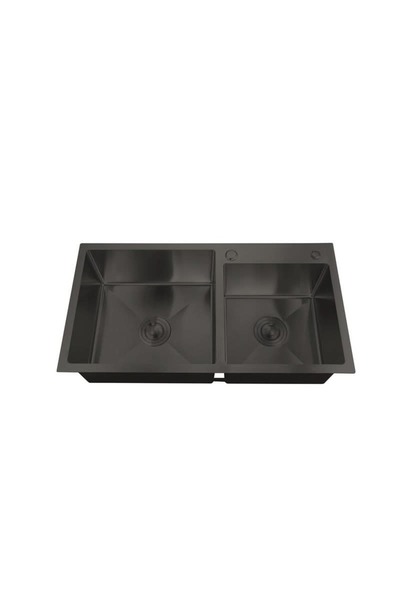 Mixxus Chiuvetă de bucătărie HM7849D-215 NANO-BLACK, 780x490mm, oțel inoxidab...