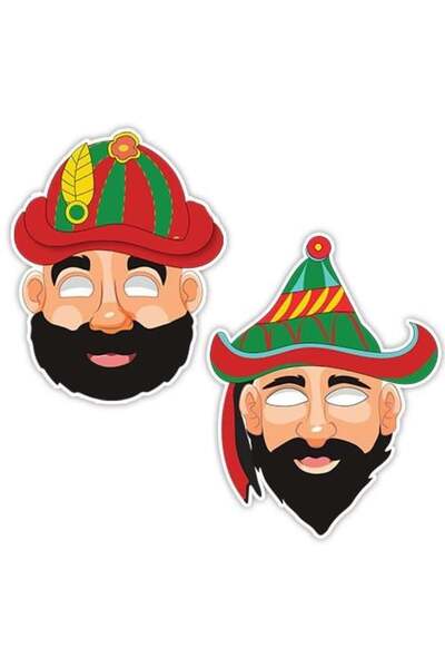 Parti Dükkanım Maske ramazan HACİVAT KARAGÖZ 6 lı