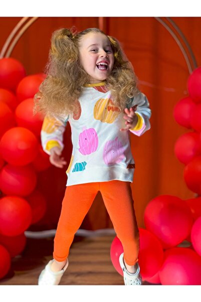 YİGİT BUTİK Yigit Boutique - Girl's Tights and Printed Pumpkin Set