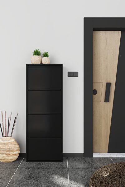 formood Dörtlü Metal Ayakkabılık Siyah