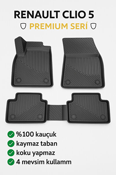 Black Gold Renault Clio 5 E-Tech 2023+ Uyumlu 3D Oto Paspas Havuzlu