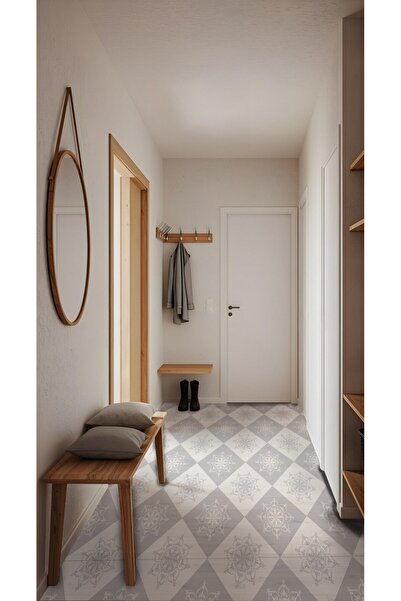 DECOMALL Suya Dayanıklı 100 x 100cm Mutfak Banyo Zemin Mermer Mobilya Fayans Yapışkanlı Folyo Kaplama Code154